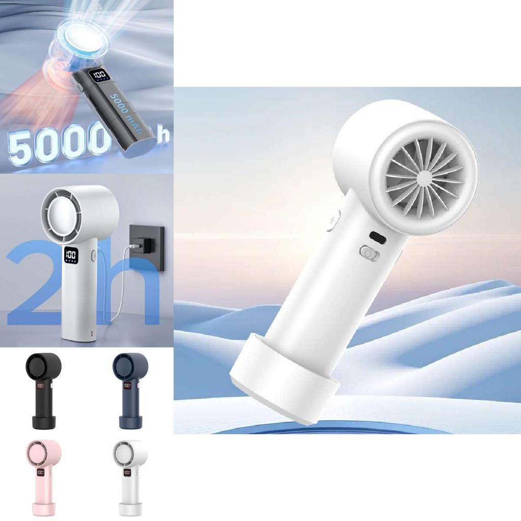 Small Usb Handheld Fan Adjustable Wind Speed High Power Long-lasting Battery Rechargeable Fan