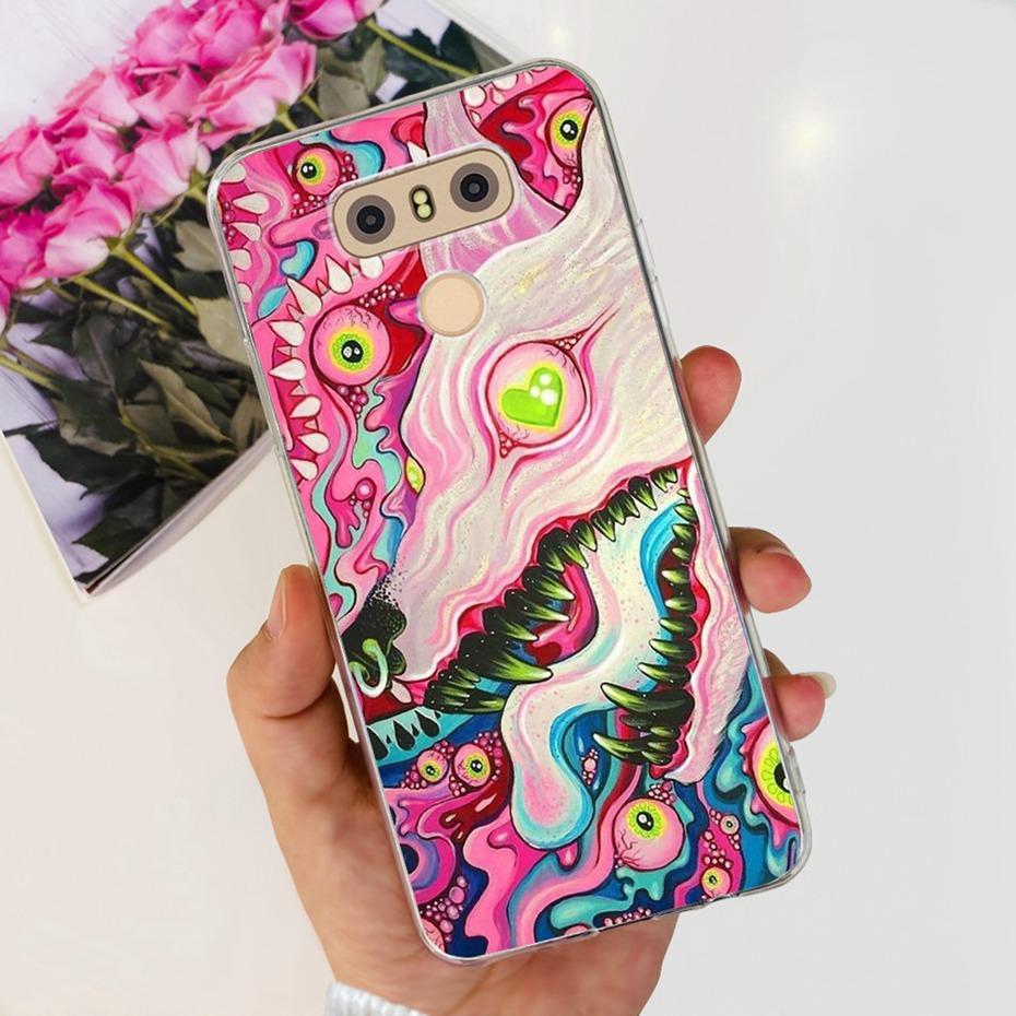 Case For LG Q6 Plus H870 H871 G600L G600K G600S Cute Flower Cat Pattern Soft Silicone TPU Phone Cases For LG G6 G 6 G6plus