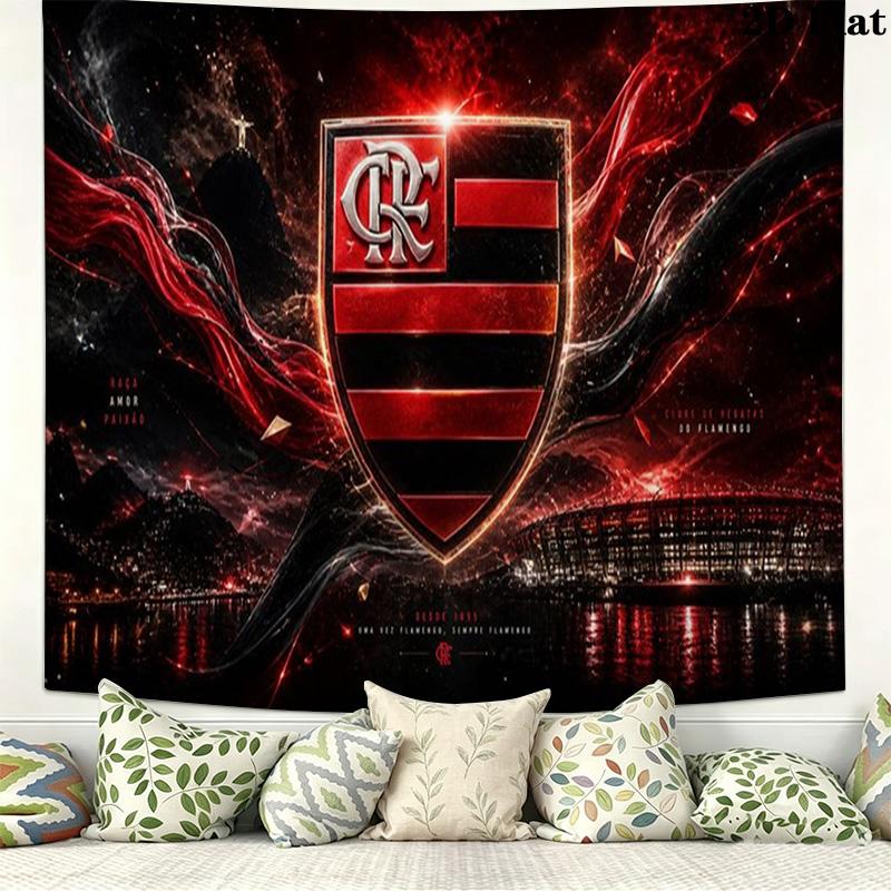 CR Flamengo Wall Tapestry Aesthetic Wall Hanging Printed Fabric Blanket Decorative Tapestries for Bedroom Living Room Home Decor