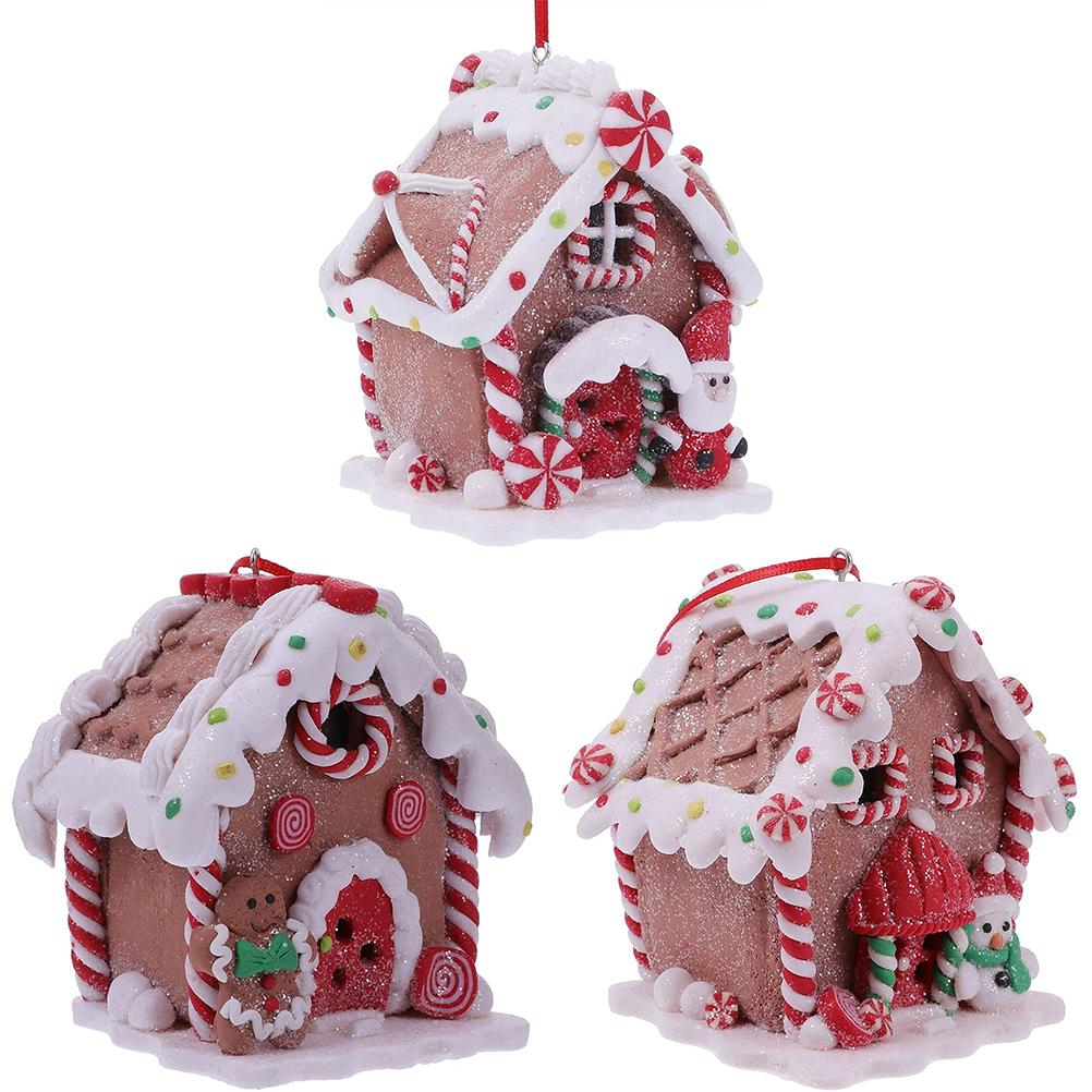Christmas LED Light Up Candy House Snow House Small Pendant Ornament Decoration