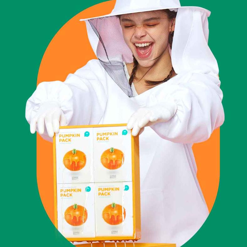Skin1004 Zombie Beauty Pumpkin Pack 16ea Set – Brightening Exfoliating Mask