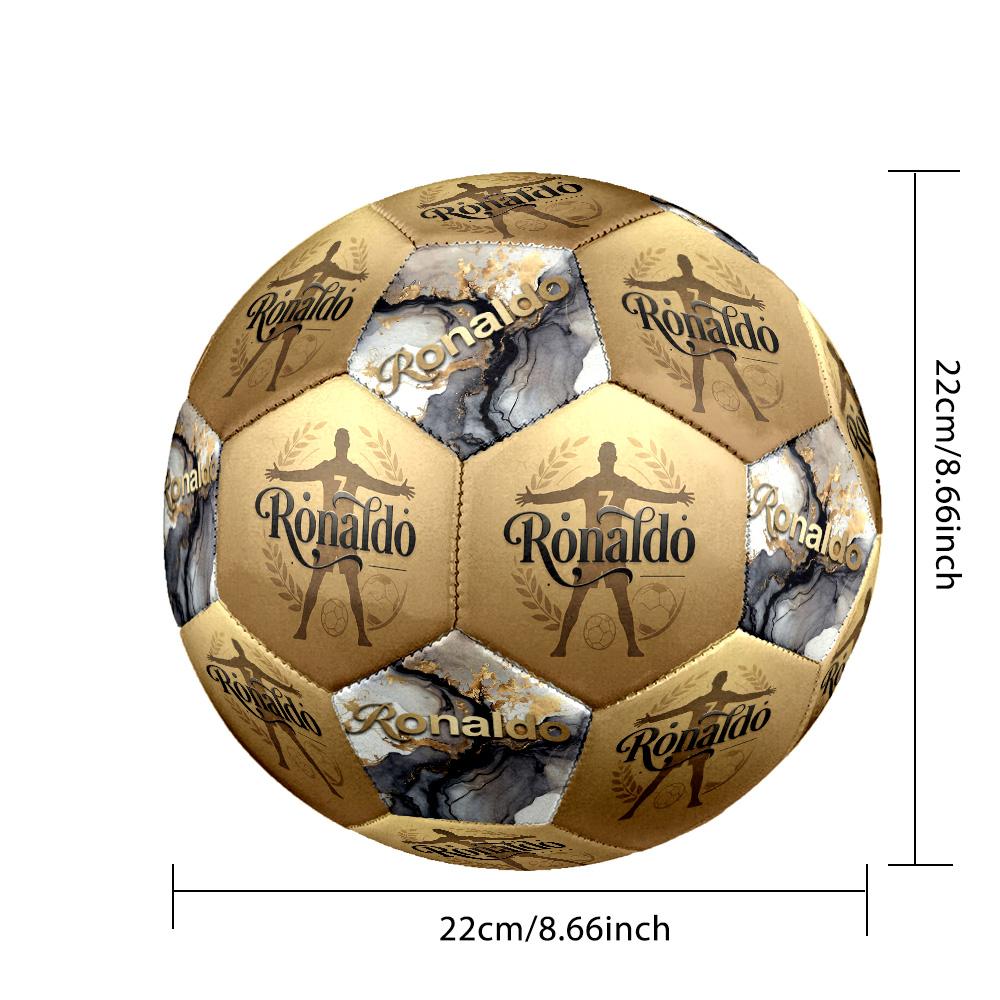 Ronaldo's Golden Ronaldo Celebration Soccer Ball Size 5 Football Machine Sewn Indoor/Outdoor Universal Football Ideal for Soccer Enthusiasts