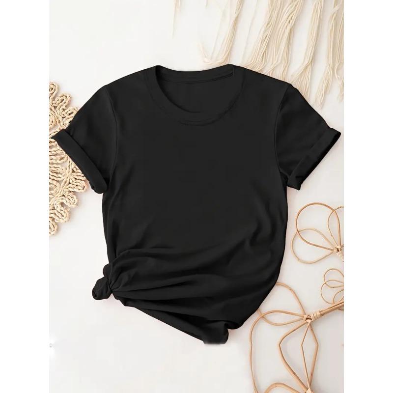 Europäische Größe Damen Freizeit-T-Shirt mit Muster 'Birthday Queen', Krone & High Heels | Rundhals, Kurzarm, Normale Länge - Ganzjahres-Oberteil