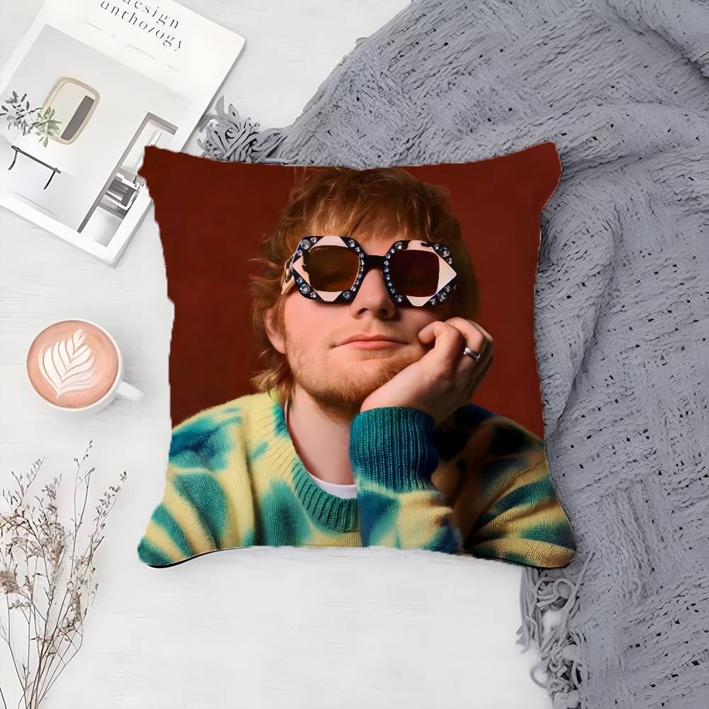 Electronic Music Pop Singer E-Ed Sheeran-MT Pillow Case Printing Pillowcase Living Room Sofa Cushion Cover Bedroom Room Decor