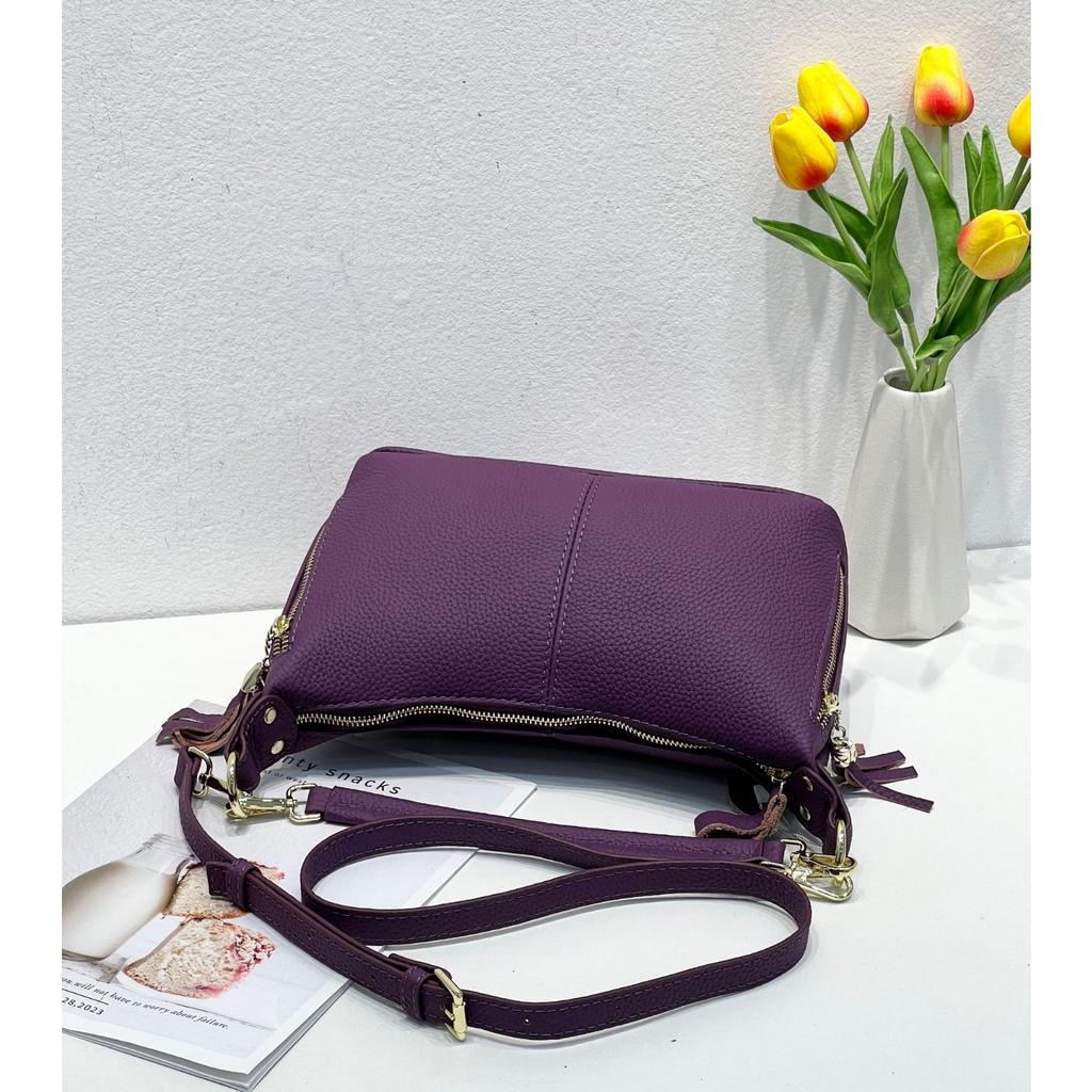 Cowhide Shoulder Women's Bag Large Capacity Women's Fashion Simple Tote Bag Practical Shell Bag Multi-compartment