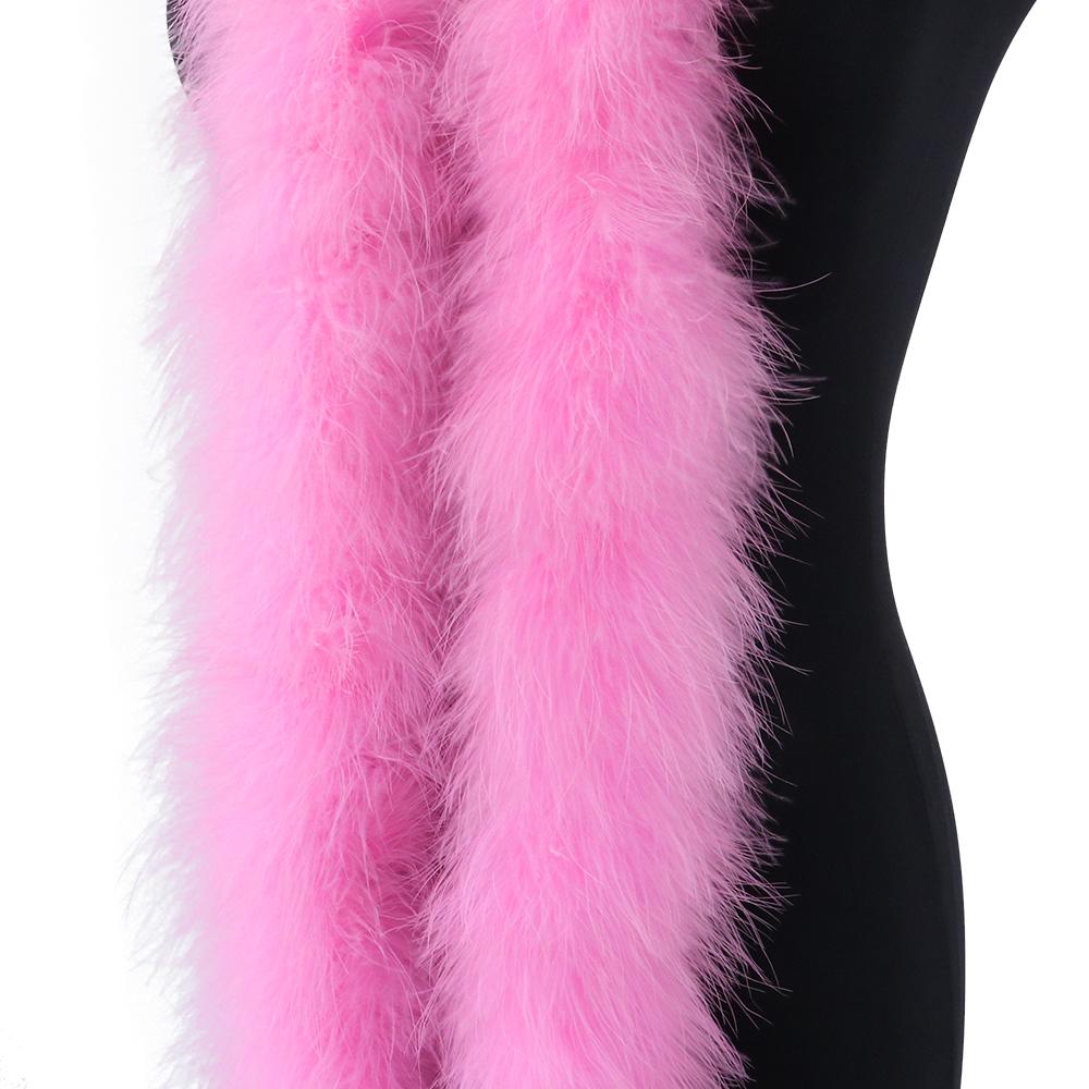 DIY 50Gram Pink Fluffy Turkey Marabou Feathers Boa for Wedding Carnival Dress Costumes Decoration Scarf Shawl Boas Sewing Crafts 2M
