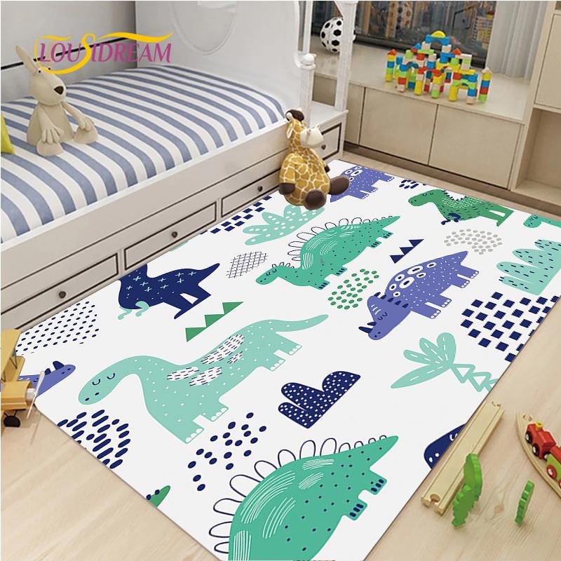 Cute Cartoon Dinosaur Carpet for Living Room Bedroom Rugs Kitchen Kids Door Unslip Floor Mat Birthday gift photography props Rug