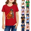 Fashionable Round Neck Short Sleeve Work Clothes Printed Tops For KID Summer Tops