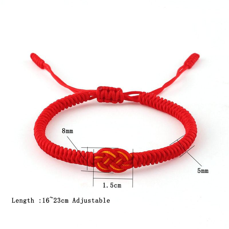 2 Colors Handmade Chinese Red String Bracelet Unisex Weaven Adjustable Friendship Braslet Gift For Lovers Pulseras Rojas Joias