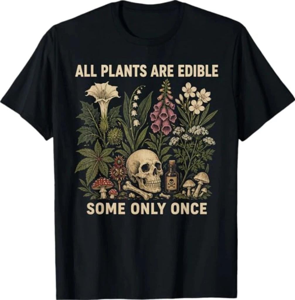 Lustiges Alle Pflanzen essbar Manche Nur Einmal Herren T-Shirt Grafik T-Shirt