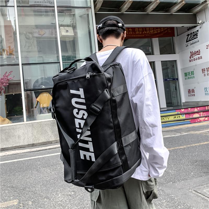 Casual sports fitness bag men's hand travel bag women's shoulder crossbody cylinder training bag foldable small duffle bag