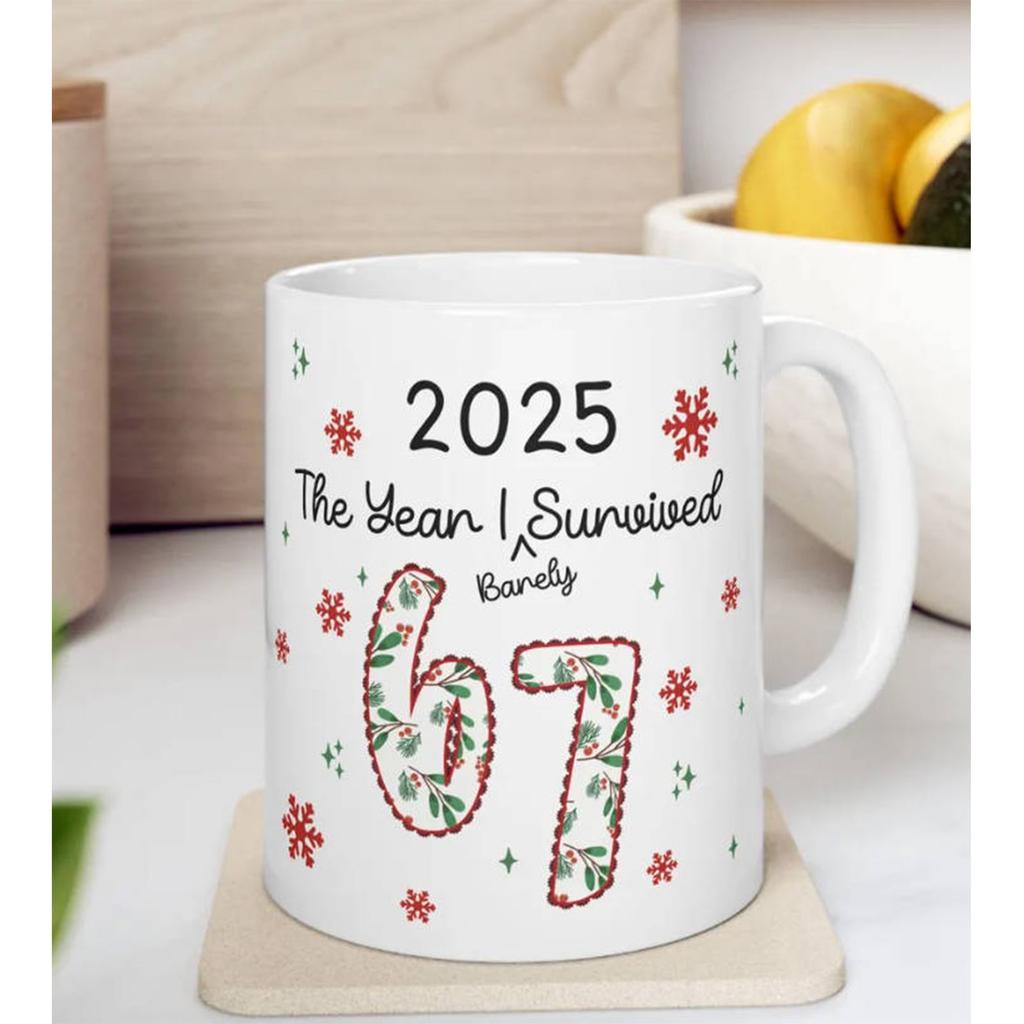 Funny Christmas Mugs, Holiday Coffee Cups, Teacher Ceramic Mugs, Satirical Christmas Mugs