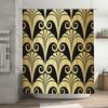 Art Deco Black and Gold Shower Curtain Modern Luxury Bathroom Decor Waterproof Fabric Perfect Gift for Her