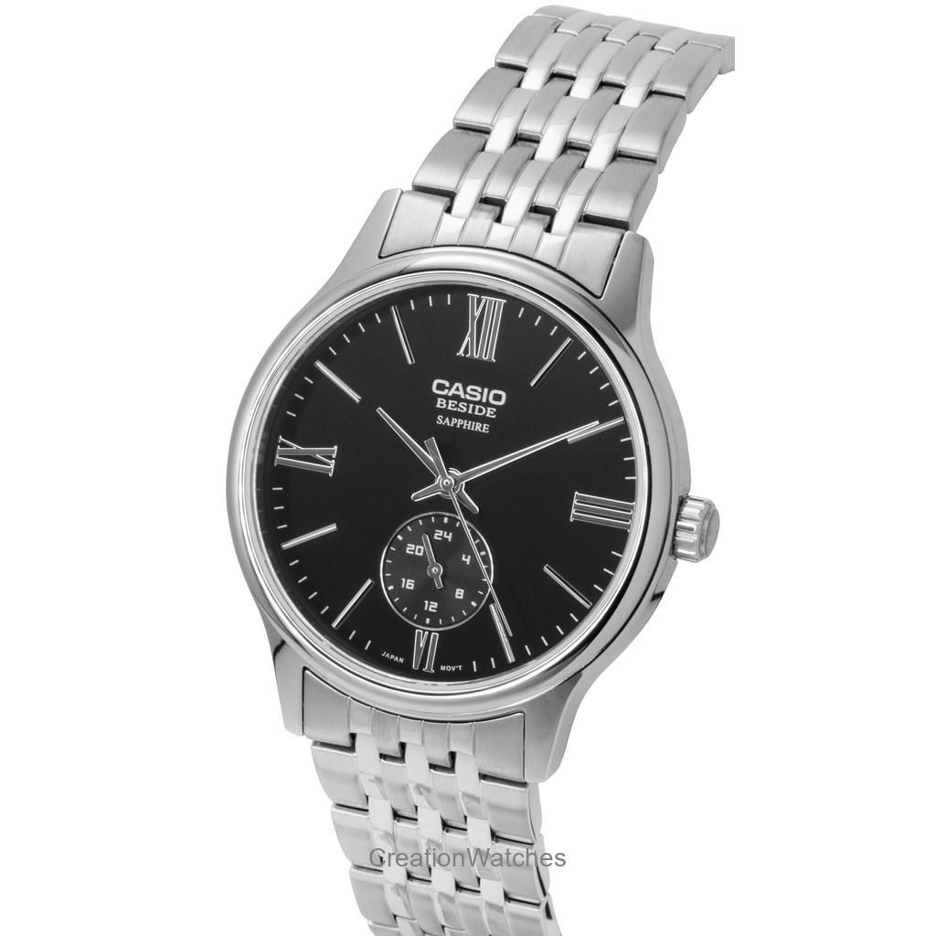 Casio Beside Analog Stainless Steel Black Dial Quartz BMS-100D-1AV Men's Watch