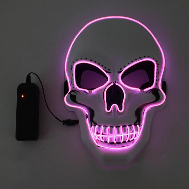 Halloween Horror Skull Mask Led Cold Light Mask Led Halloween Mask Cosplay Mask Halloween Party Decoration Luminous Skull Masks