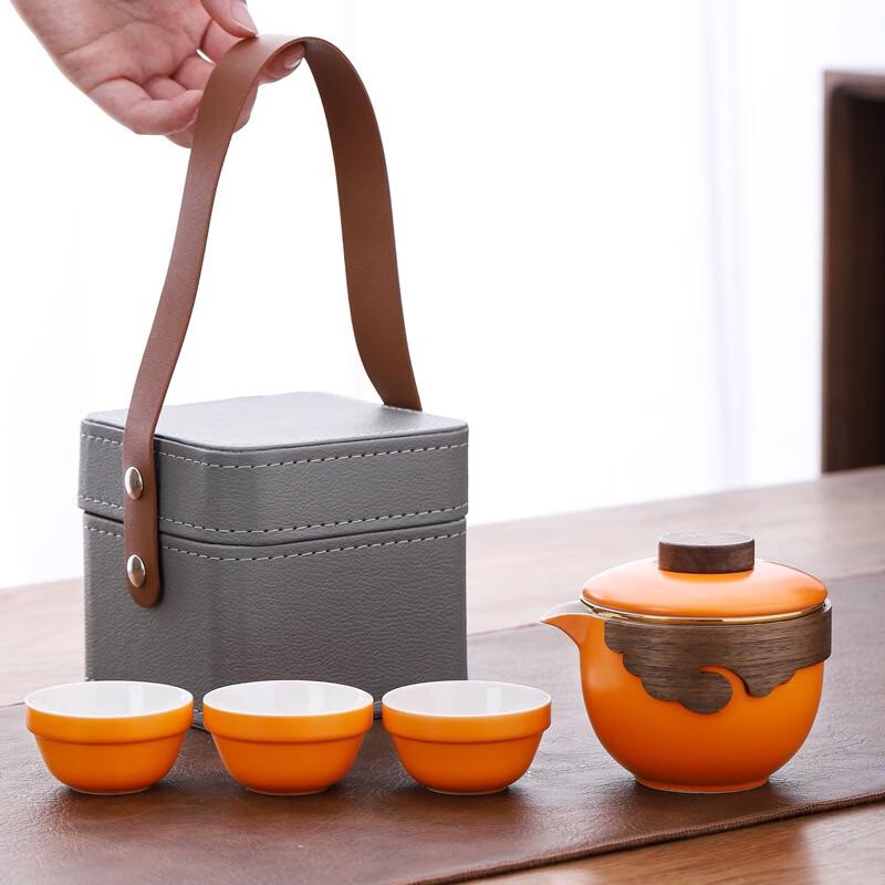 

Portable Travel Tea Set with Hand-Grip Pot and Cups