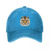 Tiger Head Print Black Cap  New Vintage Washed Cotton Baseball Cap Parent Kids Sun Hats