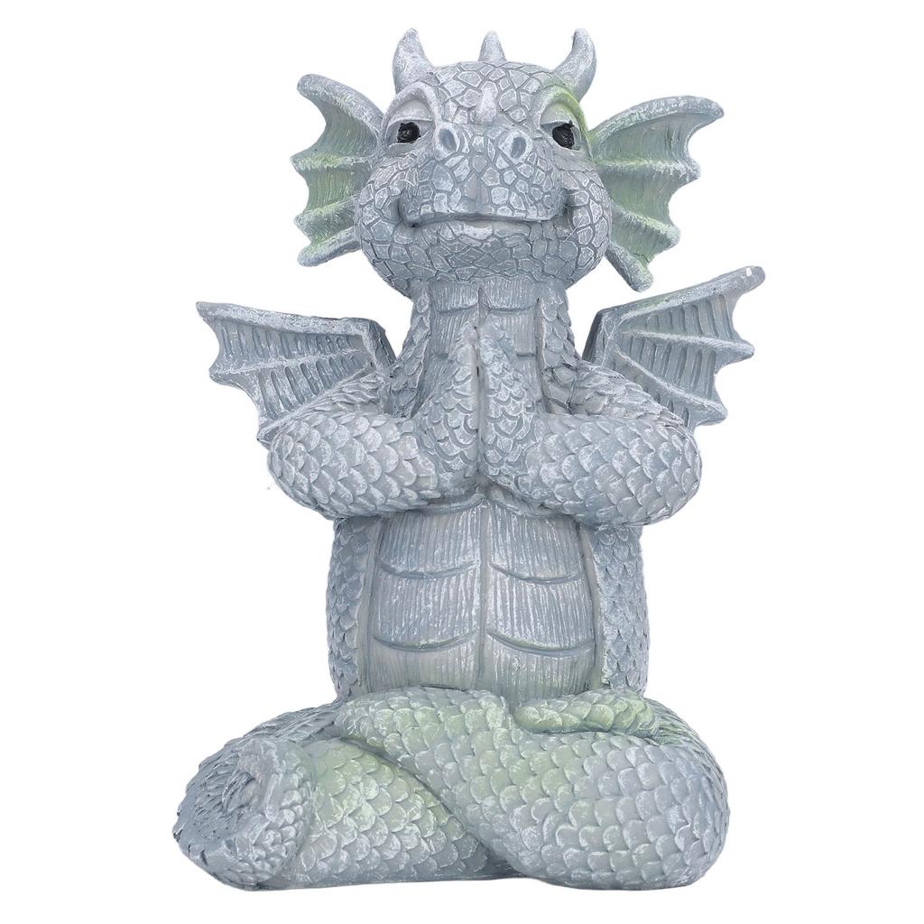 Small Dinosaur Sculpture Resin Meditated Statue Home Ornament for Garden Tree Courtyard Backyard