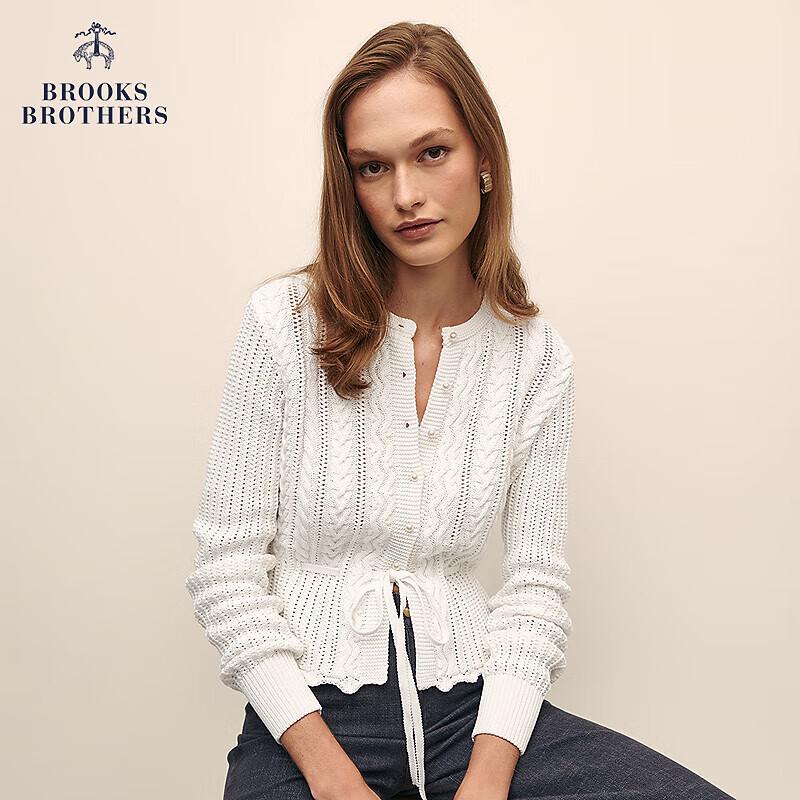 Brooks Brothers Women s Cotton-Linen Cable Knit Cardigan XL