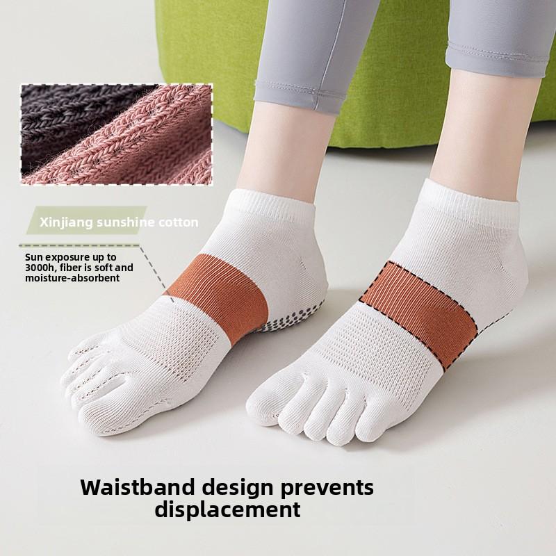 1 Pair Socks women's summer five-finger non-slip yoga socks indoor Pilates mesh breathable professional split-toe sports socks