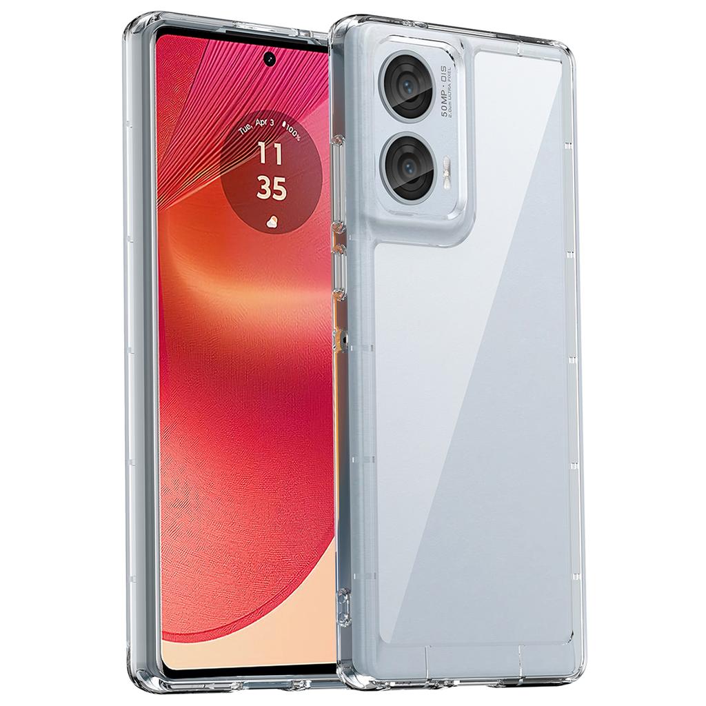 For Motorola Edge 50 Fusion 5G Case TPU+Acrylic Transparent Back Panel Phone Cover