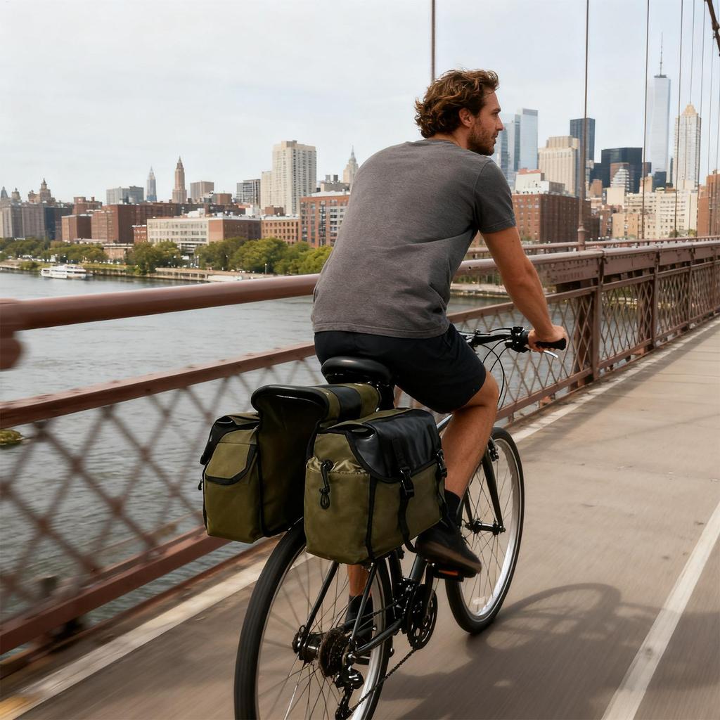 Motorradtasche Wasserdichte Leinwand Satteltasche Fahrrad Aufbewahrungstasche Für Motorrad Fahrrad Roller Radfahren Touren Pendeln Reisen Straße