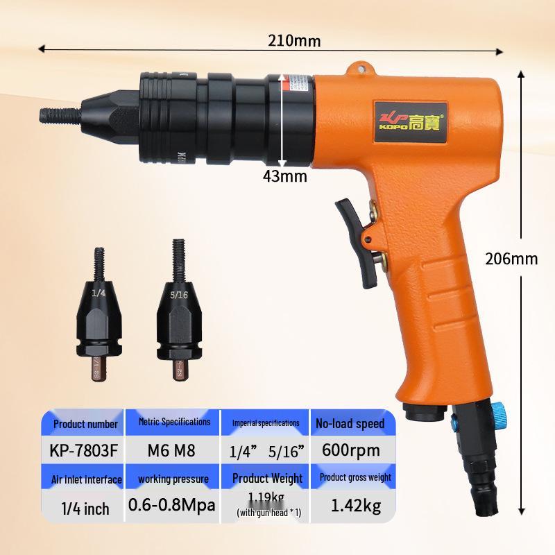 Gaobao M3-M12 Industrial Pneumatic Rivet Nut Gun - Air Powered