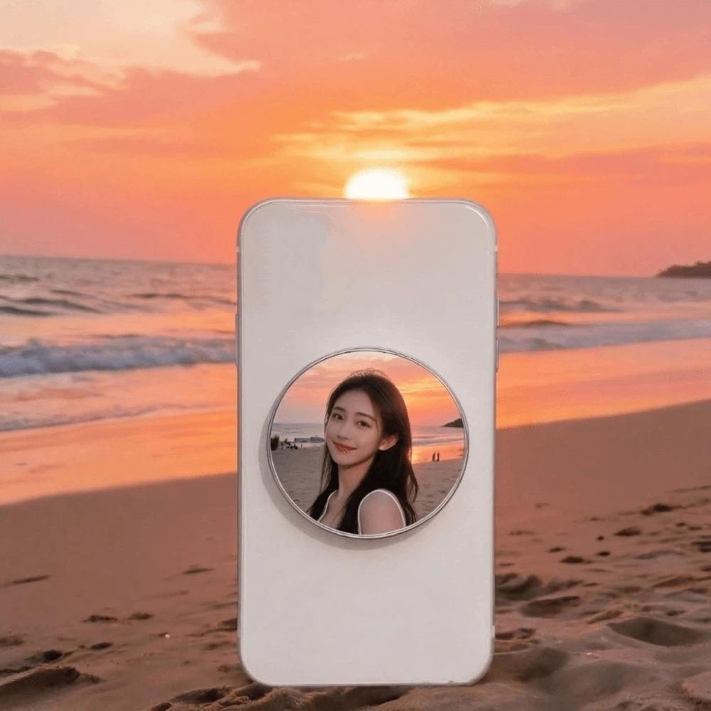 Tragbarer magnetischer Handy-Rückseiten-Selfie-Spiegel, runder Reise-Spiegel, reflektierend, für Streaming
