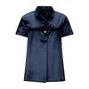 Women's Fashionable Color Collar Short Sleeve Button Pocket Casual Loose Shirt Top