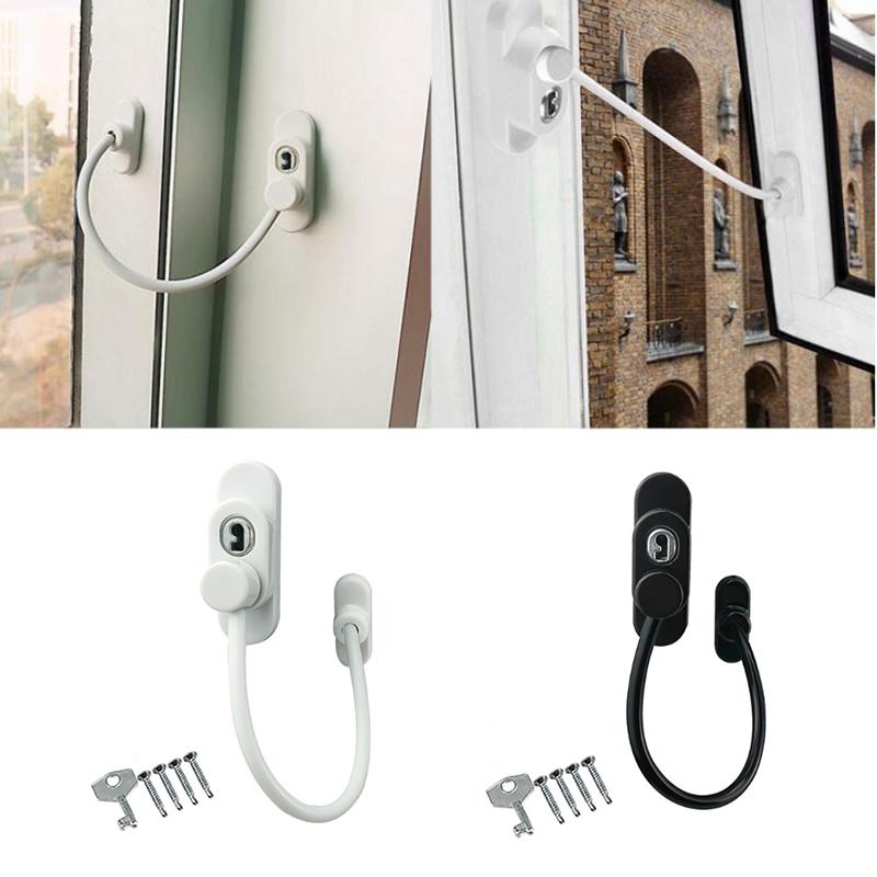 Restrictor Door Window Security Cable Key Lock Child Baby Thickened Safety