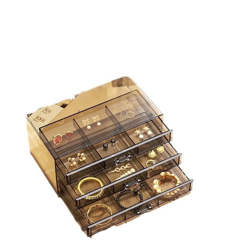 Jewelry storage box Large capacity earrings Earrings Necklace Earrings Bracelet Jewelry box Exquisite beaded finishing box Transparent