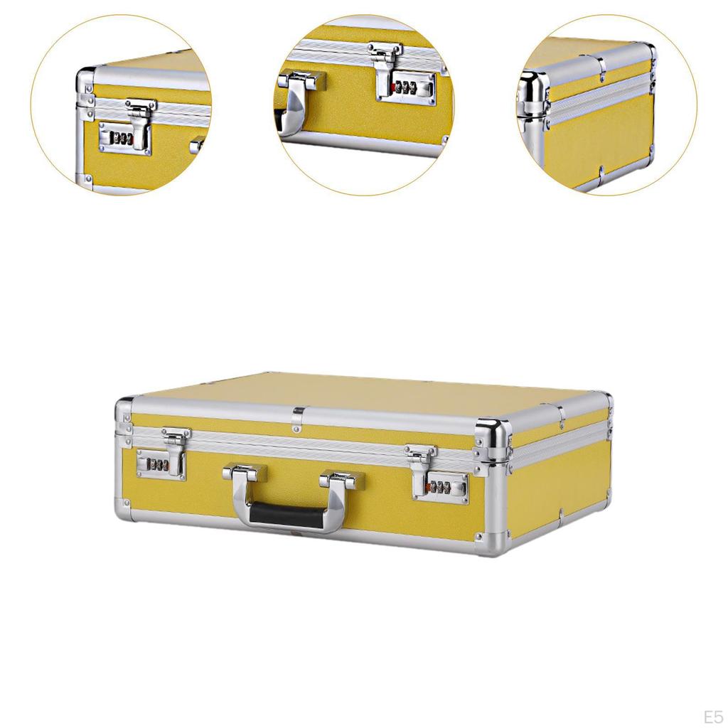 Aluminum Alloy Case Document Storage Box Hard Shell Briefcase for Outdoor Men Mic