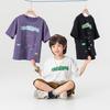 Boys' Cooling Cotton Short-Sleeve T-Shirt with Graffiti Print