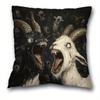 Vikama Short Plush Sofa Pillowcase Screaming Sheep Design Living Room Decor Cushion Cover Soft Polyester 40 X 40 Cm