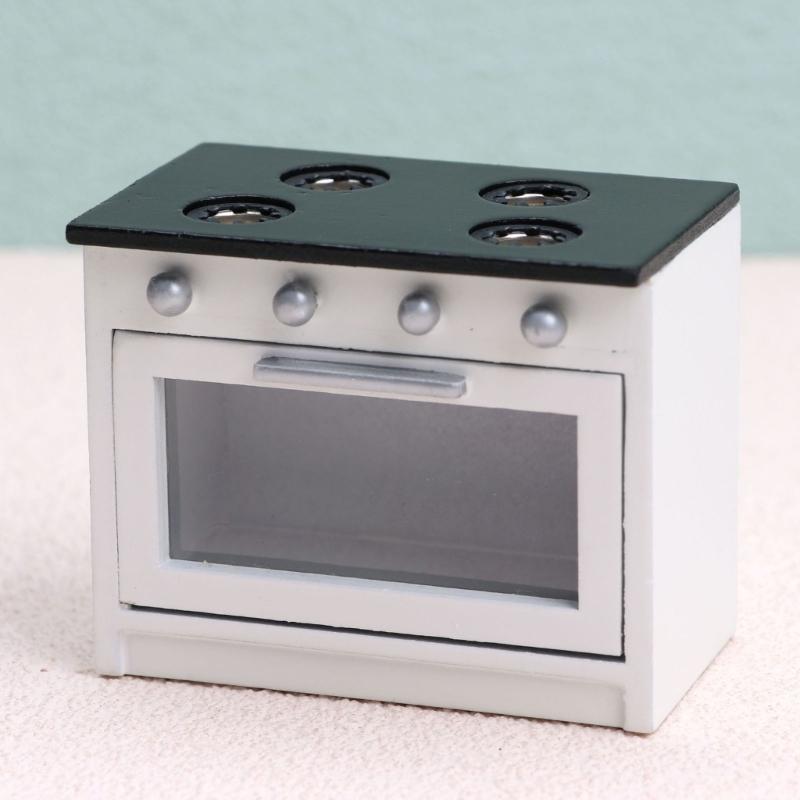 1:12 Scale Dollhouse Kitchen Cabinet DIY Miniature Dolls House Furniture Cupboard Crafts Sink Stove Accessory Toy