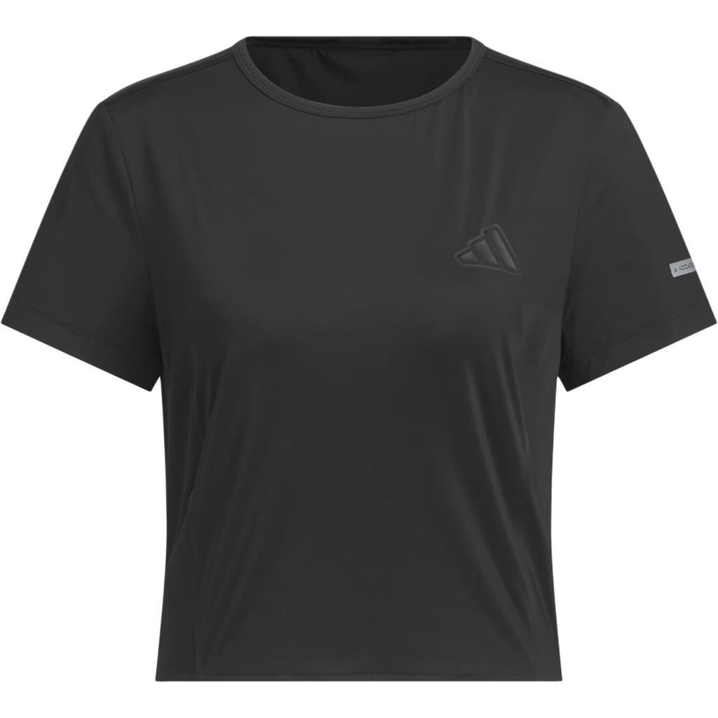 Adidas Cool Feeling Logo Knitted Crew Neck Short Sleeve Regular T-Shirt Women Tops Black JN0703