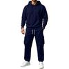 Winter Hooded Sweatshirt and Sweatpants Set for Men Women Casual Matching Outfit