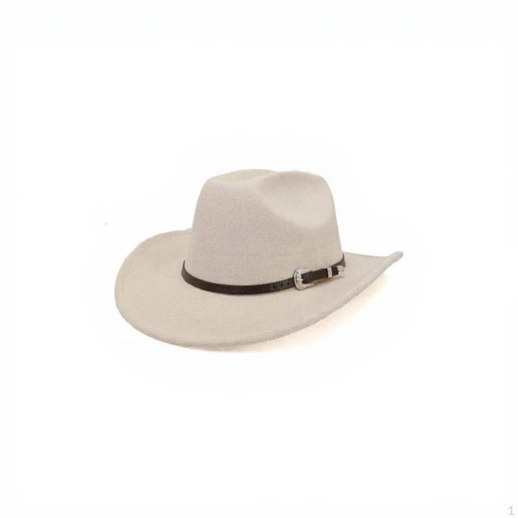 Cowboy Fedora Hat, Wool Fabric, Adjustable, Unisex, Outdoor 5658cm Red