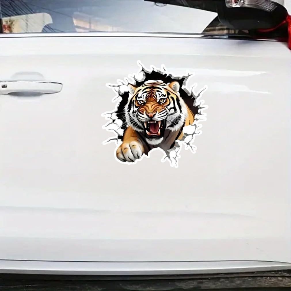 2pcs 13x13cm Tiger Waterproof Vinyl Car Decal Window Bumper Exterior Decoration Accessories Scratch Resistant Sticker | #JP42