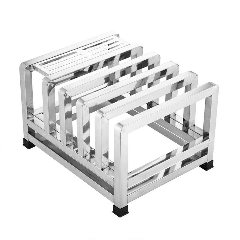 HPMILY 304 Stainless Steel 4-Slot Cutting Board & Knife Rack
