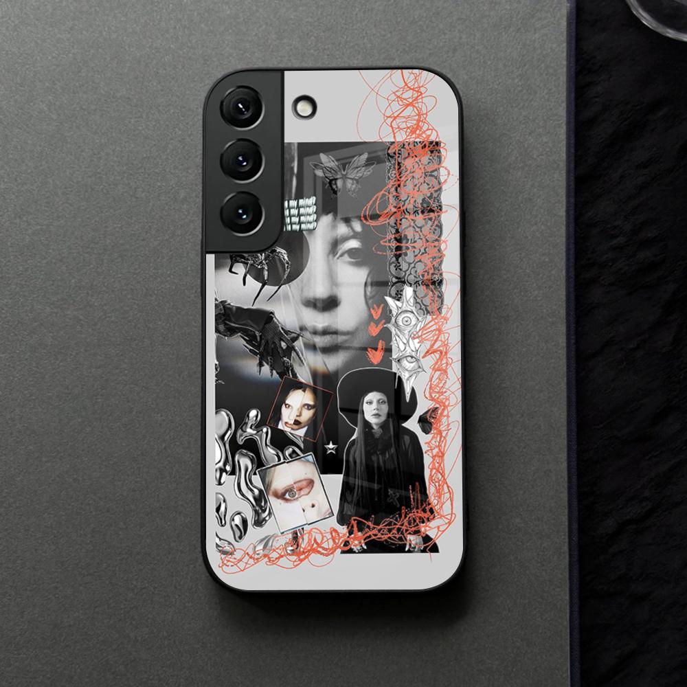 L-LADY GAGA MAYHEM Phone Case Glass For Samsung Galaxy S21 S26 S25 S22 S20 S24 S23 Ultra Fe Plus A16 A34 A54 A24 Coque
