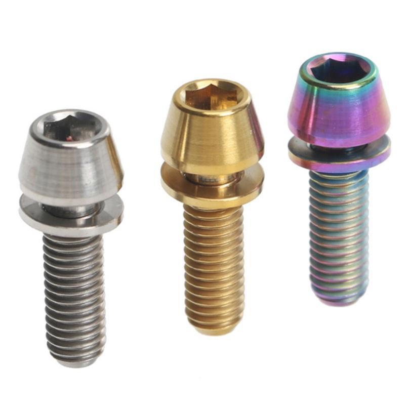 6pcs Bicycle Stem Bolts M5 Stainless Steel Bolt For MTB Screw With Washers Set
