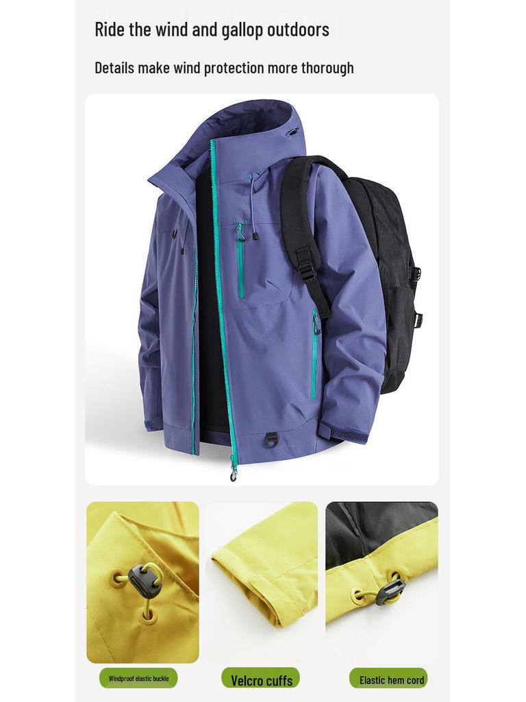 Herren Windbreaker im amerikanischen Stil: Frühlings-/Herbst-Outdoor-Freizeit-Sportjacke, Winddicht & Wasserdicht für Paare