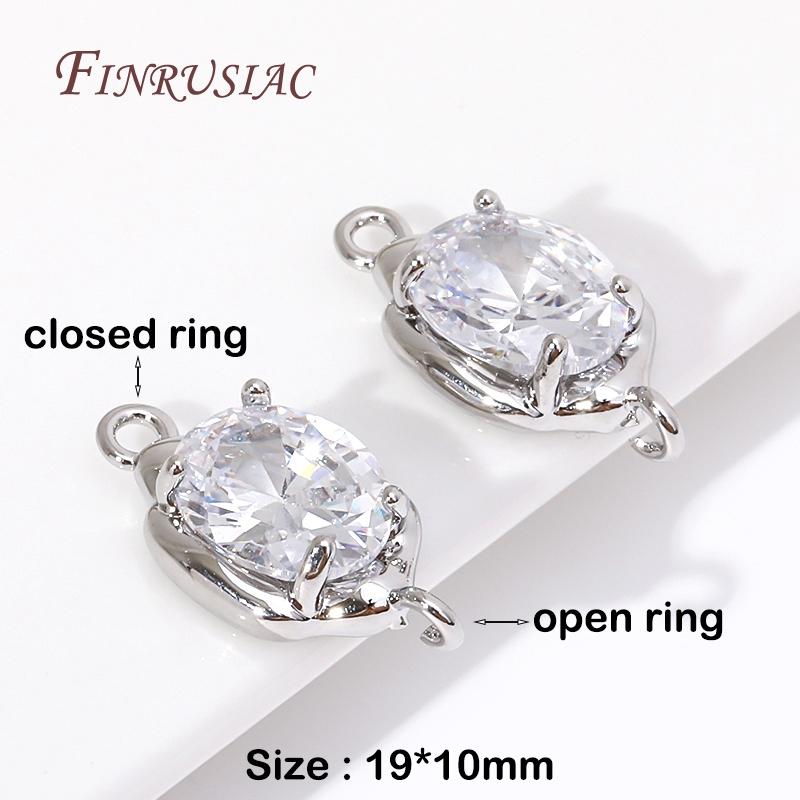 18K Gold Plated Zircon Crystal Decoration Connector Charms Accessories For Handmade DIY Women's Bracelet Earring Jewelry Making