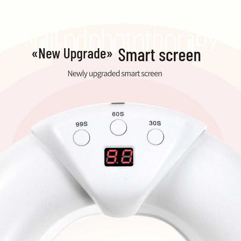 Quick-dry Crescent Nail Lamp: Anti-Black Hand, Dual Light Source, Telescopic, U-shaped Phototherapy.
