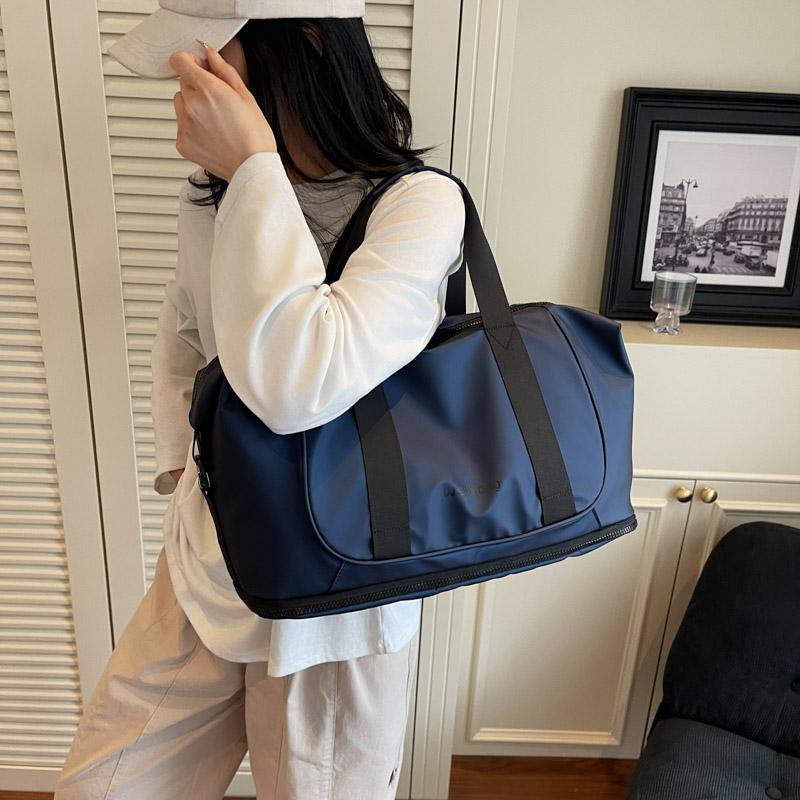 Dry and Wet Separate Travel Bag Women's Large Capacity Outdoor Duffel Bag Extensible Lightweight Yoga Fitness Bag