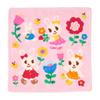 MIKI HOUSE Hand Towel, 25x25cm, Bear, Rabbit, Animal Design, for Boys and Girls, Baby, Kids, Children's Clothing, 13-8101-143, Pink