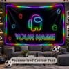Wall Hanging Tapestry Custom NameAmong Us Pattern Personalized Printed Fabric Wall Decor