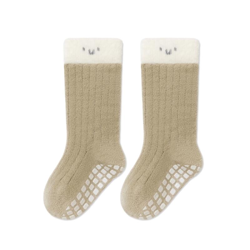 

Winter New Toddler Mid Socks Newborn Baby Kids Soft Solid Velvet Socks Add Velvet To Keep Warm Autumn Girls Infant Boys Cute Boneless Socks L зелёный