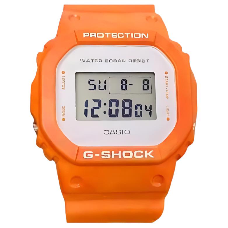 CASIO Men G-SQUAD Series White Watch DW-5600WS-4PR DW-5600WS-4PR Orange Watch Case